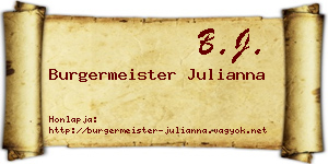 Burgermeister Julianna névjegykártya